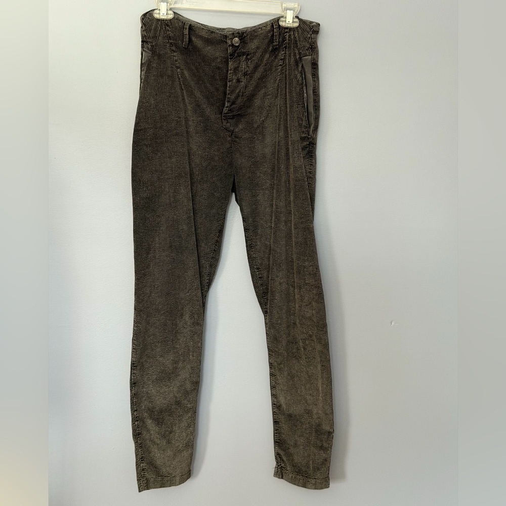 Transit Par-Such Lagenlook Corduroy Pants Gray Brown Relaxed Tapered Large - Picture 3 of 14